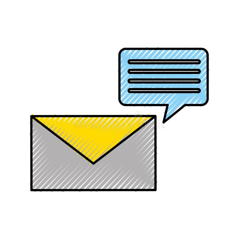 Envelope with speech bubble message icon stock illustration