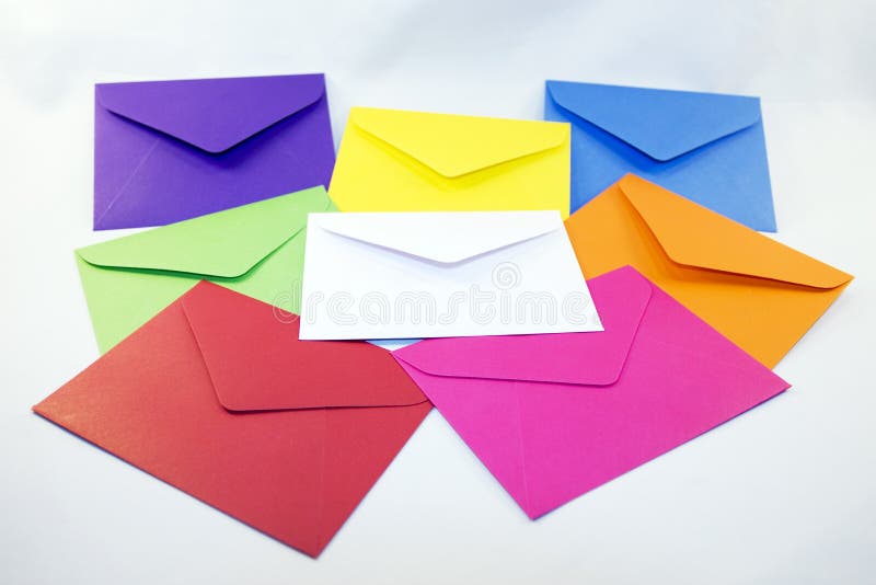 Envelopes coloridos foto de stock. Imagem de letras, letra 3049622