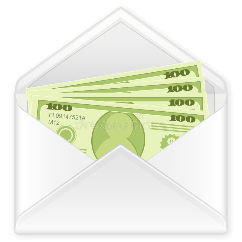 Enveloppe avec des billets de banque illustration de vecteur Enveloppe avec des billets de banque illustration de vecteur