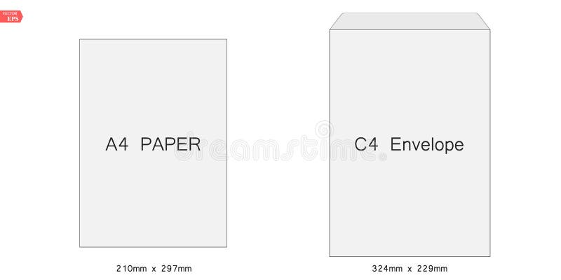 Taille Blanche De Coupe Du Modèle De La Maquette A6 De L'enveloppe C6  Illustration de Vecteur - Illustration du forme, cadre: 200728702