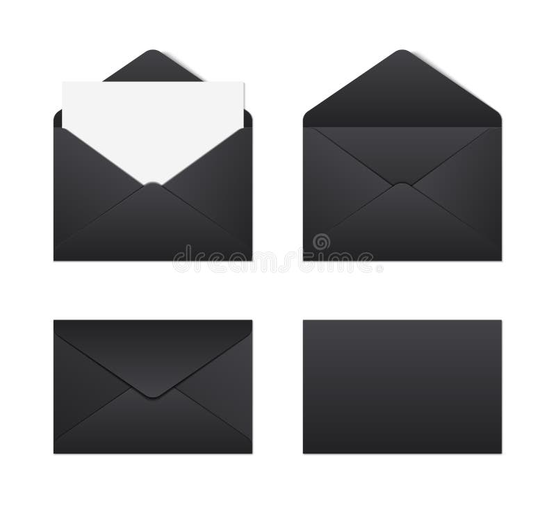 Enveloppe noire illustration de vecteur. Illustration du postal - 126961337