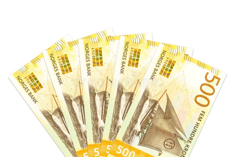 Environ nouveaux 500 billets de banque de couronne norvégienne avec l'espace de copie images libres de droits Environ nouveaux 500 billets de banque de couronne norvégienne avec l'espace de copie images libres de droits
