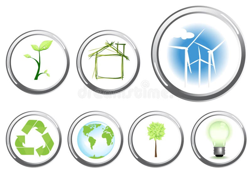Environment concept buttons stock illustration