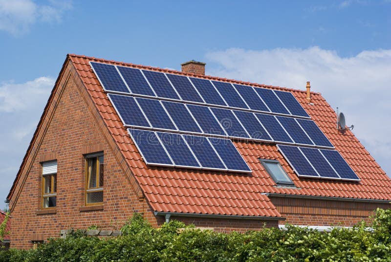 Environment friendly, solar panels. stock photography