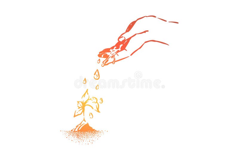 Environment protection and conservation, nature saving, ecological issues, plants growing, metaphor vector illustration