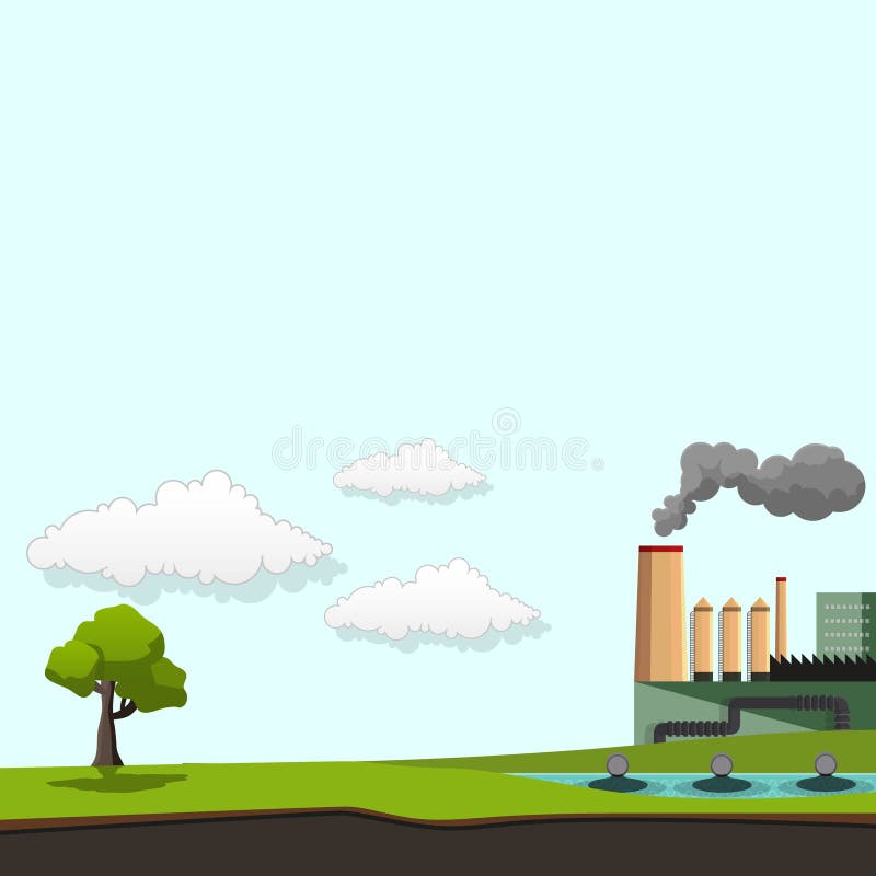 Environmental Pollution Background Vector Illustration Stock Vector