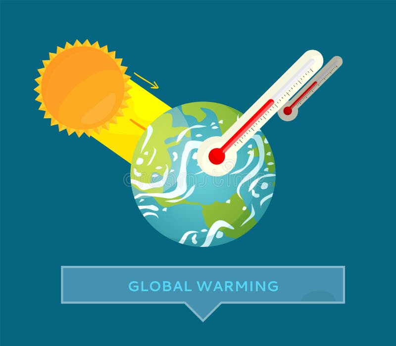 Environmental Problem, Hot Weather, Earth Vector stock illustration Environmental Problem, Hot Weather, Earth Vector stock illustration