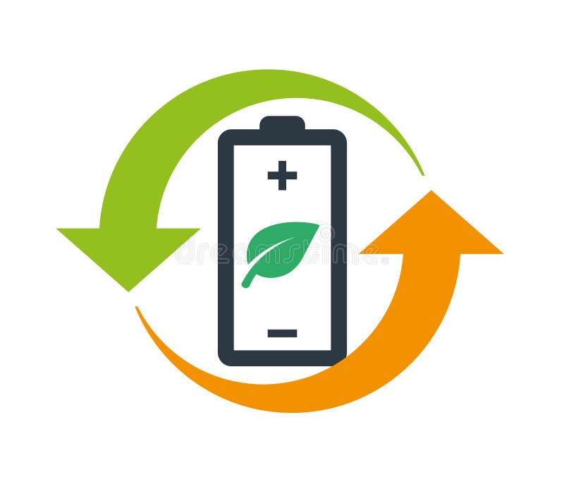 Environmentally Friendly Battery Logo Stock Vector Illustration of