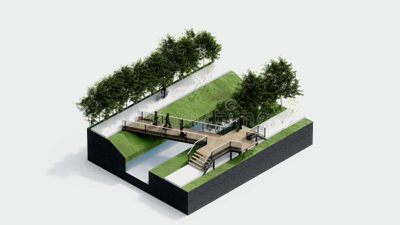 Environnement parc isométrique nature. forêt de paysage durable illustration libre de droits