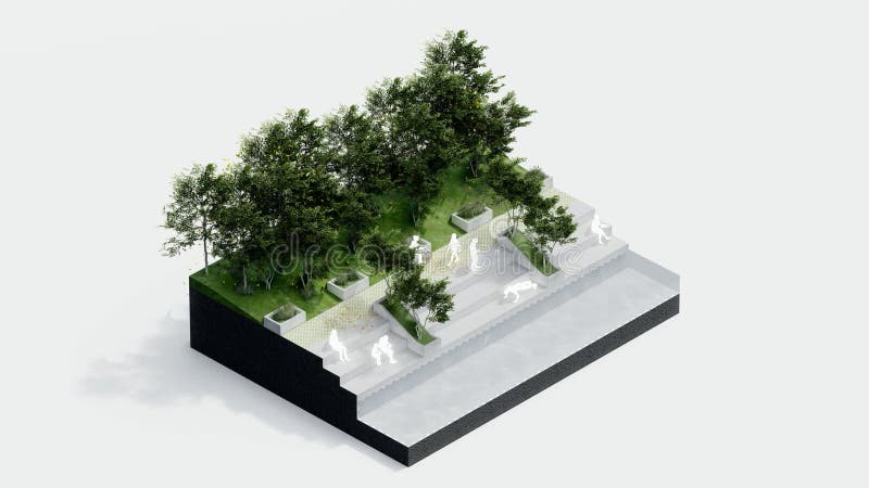 Environnement parc isométrique nature. forêt de paysage durable illustration libre de droits