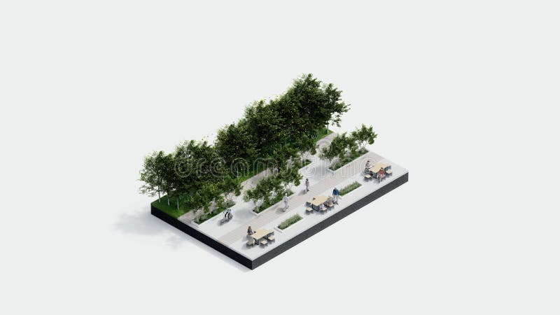 Environnement parc isométrique nature. forêt de paysage durable illustration libre de droits