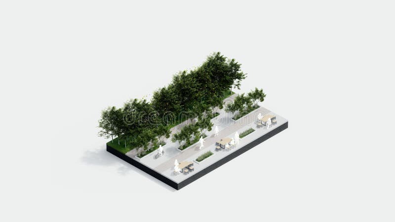 Environnement parc isométrique nature. forêt de paysage durable illustration stock