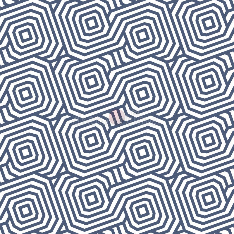 Eometric seamless pattern with octagon line strip connected repeating. vector illustration stock illustration