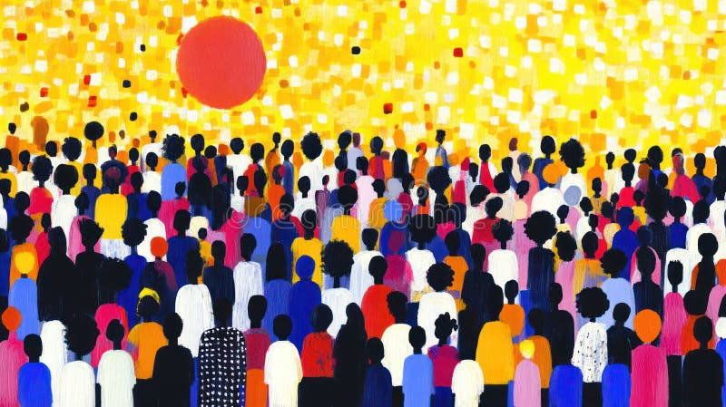 The celebratory spirit of Commonwealth Day Depict vibrant colors and diverse cultures coming together to celebrate the u royalty free illustration
