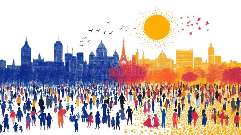 The celebratory spirit of Commonwealth Day Depict vibrant colors and diverse cultures coming together to celebrate the u vector illustration