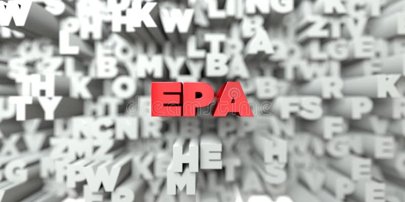 EPA - Rode tekst op typografieachtergrond - 3D teruggegeven royalty vrij voorraadbeeld stock illustratie EPA - Rode tekst op typografieachtergrond - 3D teruggegeven royalty vrij voorraadbeeld stock illustratie