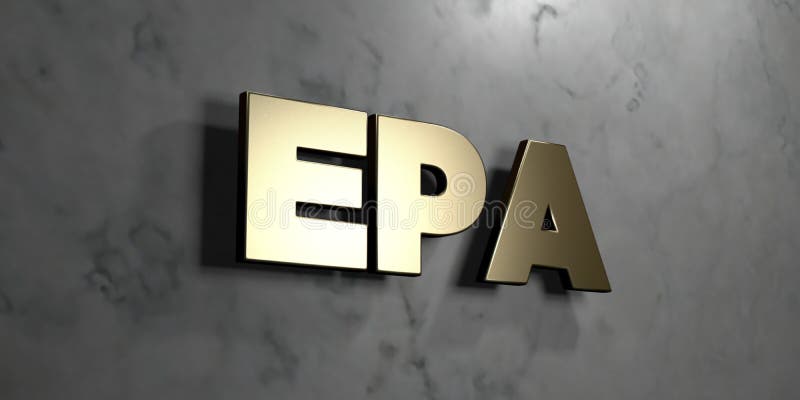 Epa - знак золота установленный на лоснистой мраморной стене - 3D представило иллюстрацию неизрасходованного запаса королевской в