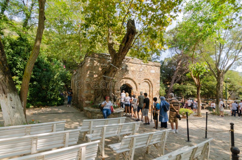 Ephesus, Izmır, Turquia-agosto 19,2018: A casa do Virgin março imagens de stock Ephesus, Izmır, Turquia-agosto 19,2018: A casa do Virgin março imagens de stock