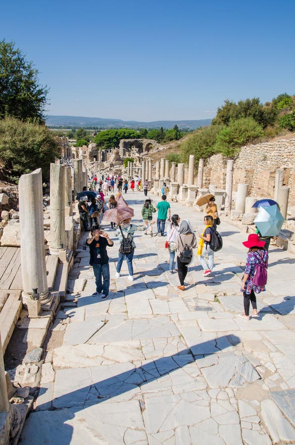 Ephesus turkey οκτώβριος 12015 : αρχαία ερείπια πόλης
