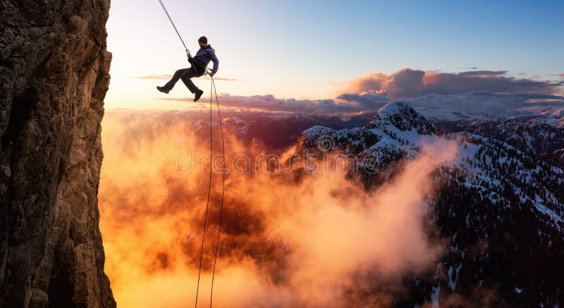 Epic Adventurous Extreme Sport Composite Of Rock Climbing Man