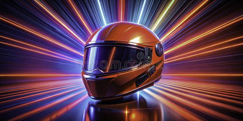 Epic Air Night Shot of a Red Neon Bike Helmet Asoning Drone Photography for Marketing Advertising vector illustration