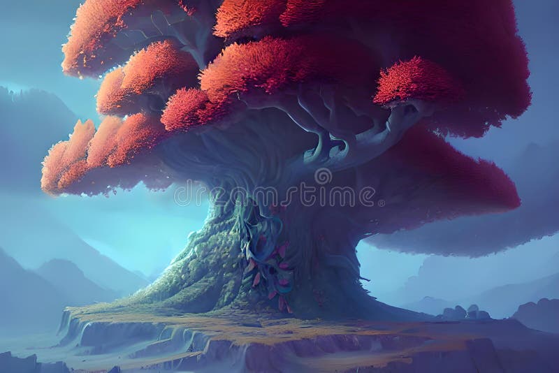 Epic fantasy Tree for card game art.Generative AI