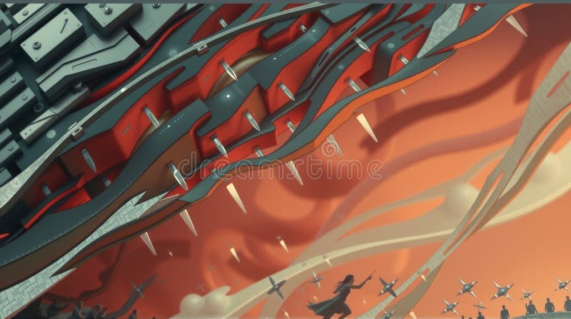 Epic Mechanized Sky Adventure royalty free stock photo