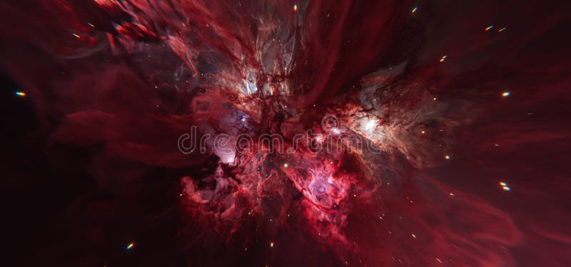 Epic Red and Blue Cosmic Nebel Hintergrund im Deep Space vektor abbildung