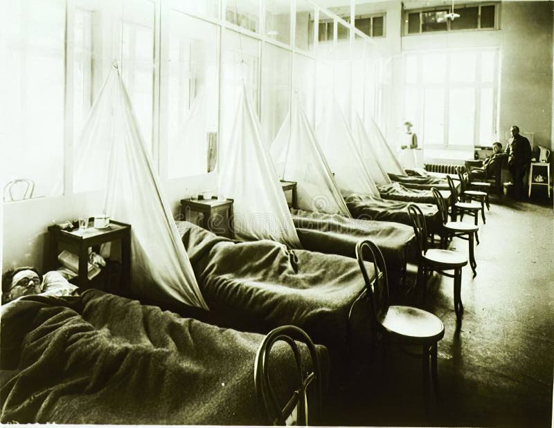 1918-1919. An epidemic of `Spanish Flu` spread around the world