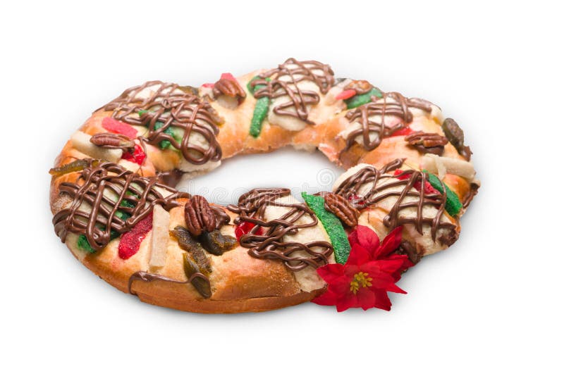 Epiphany cake, Kings cake, Roscon de reyes or Rosca de reyes royalty free stock photography Epiphany cake, Kings cake, Roscon de reyes or Rosca de reyes royalty free stock photography