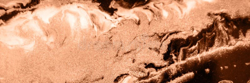 Epoxy resin paint, abstract background. Demonstrating the colors of 2024 - Peach Fuzz. stock photo