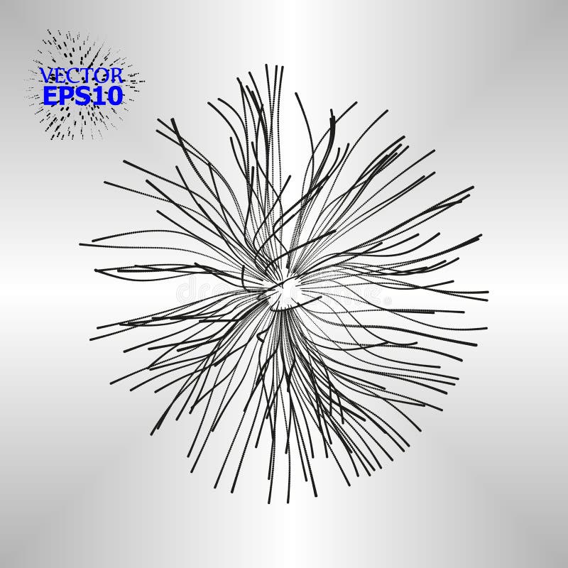 Array with dynamic particles. 3d futuristic technology style. Abstract background. Vector illustration. royalty free illustration