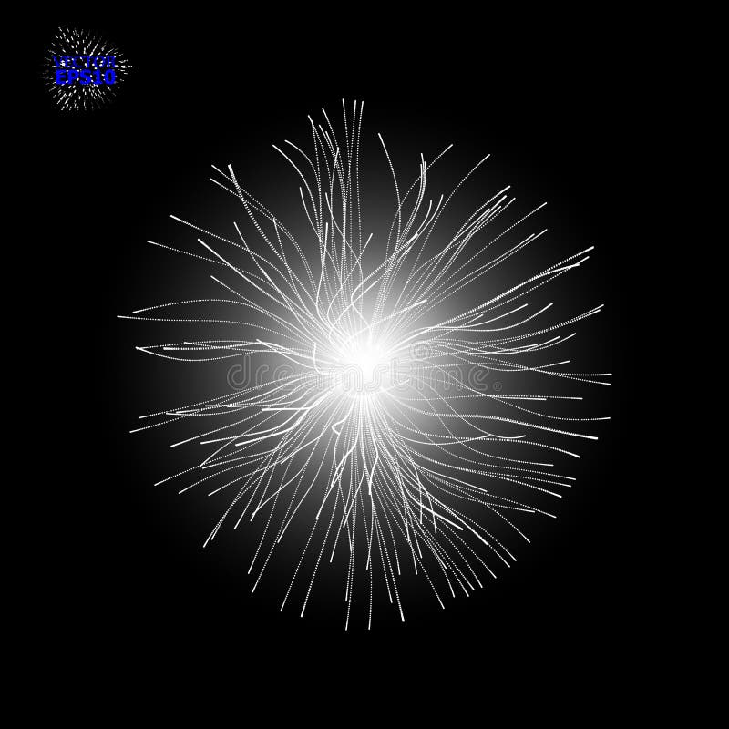 Array with dynamic particles. 3d futuristic technology style. Abstract background. Vector illustration. royalty free illustration