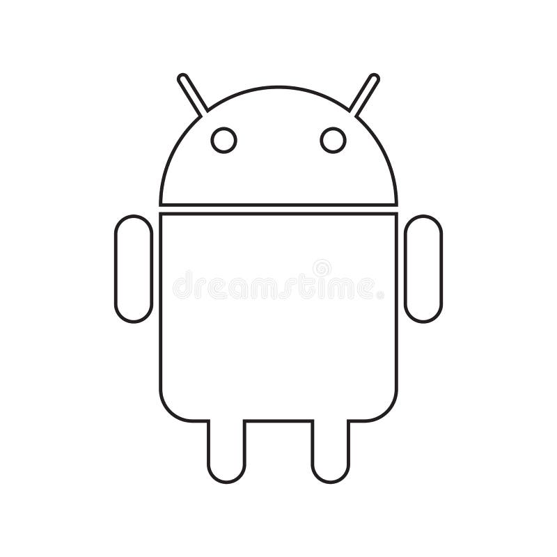 Eps10 black vector android line icon vector illustration