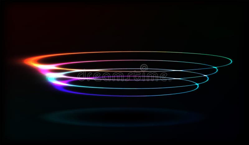 EPS10 Círculos borrosos de neón en el movimiento Efecto del rastro del remolino del vector Los anillos luminosos abstractos reduc ilustración del vector EPS10 Círculos borrosos de neón en el movimiento Efecto del rastro del remolino del vector Los anillos luminosos abstractos reduc ilustración del vector