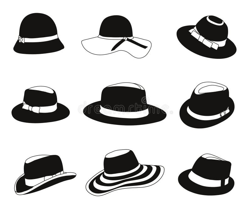 Fedora Hat Silhouette stock illustration. Illustration of animal
