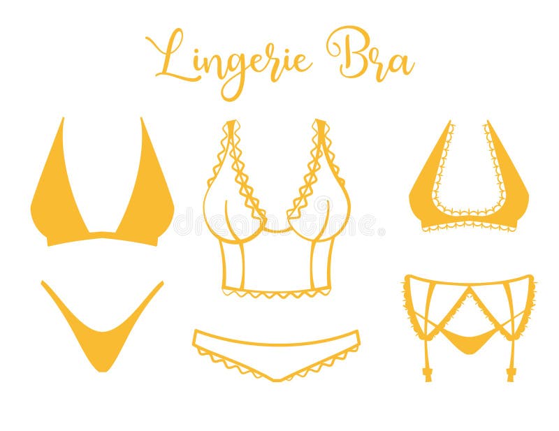 Lingerie Bra Bikini Silhouettes Stock Illustration Illustration of