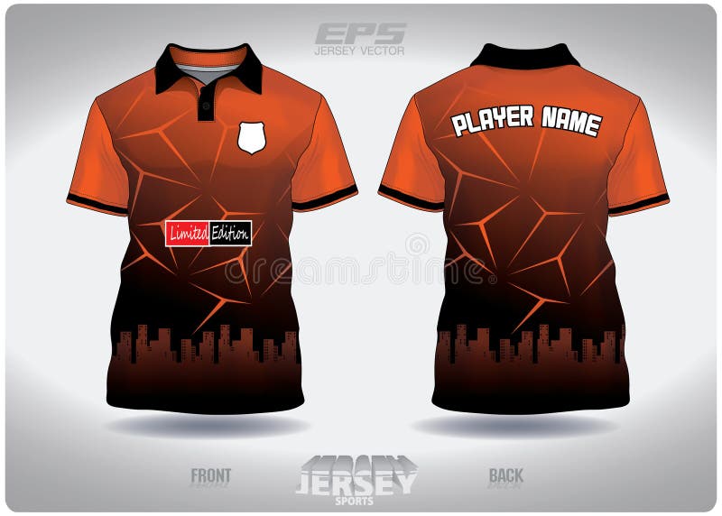 EPS jersey sports shirt vector.Orange lightning with camouflage