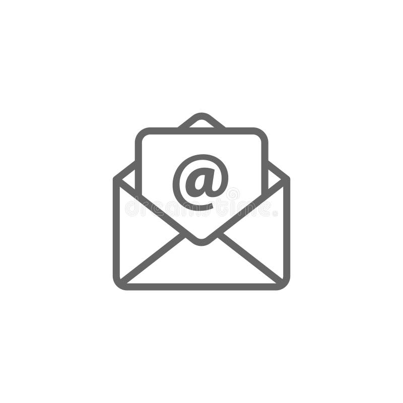 Outline Email Icon in Trendy Flat Style on White Background. Out Stock
