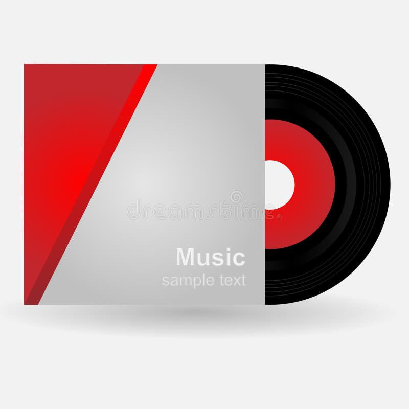 Black Vinyl Disc with Cover Stock Vector Illustration of record