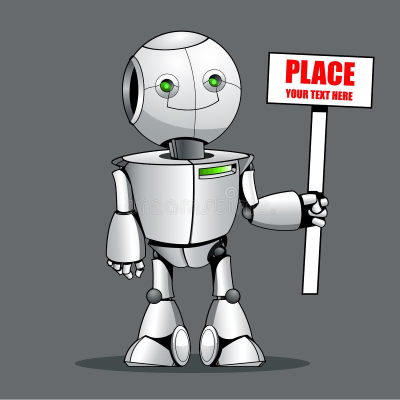 Funny kid robot showing ok Royalty Free Vector Image