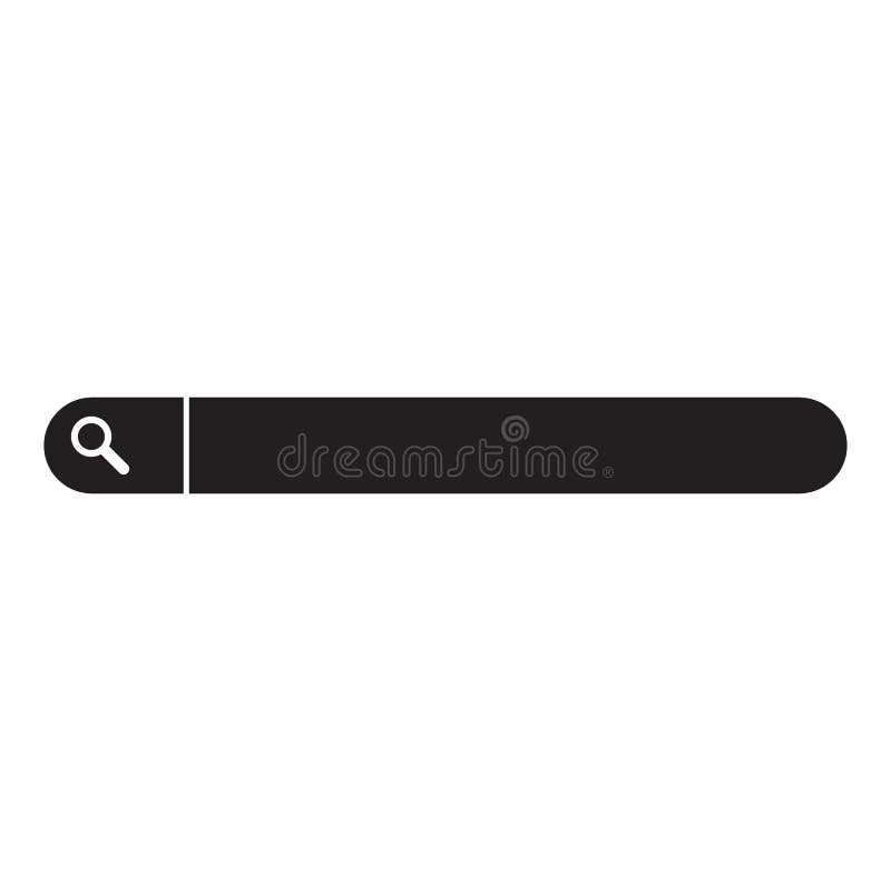 Eps10 vector illustration of a black internet search bar solid icon vector illustration