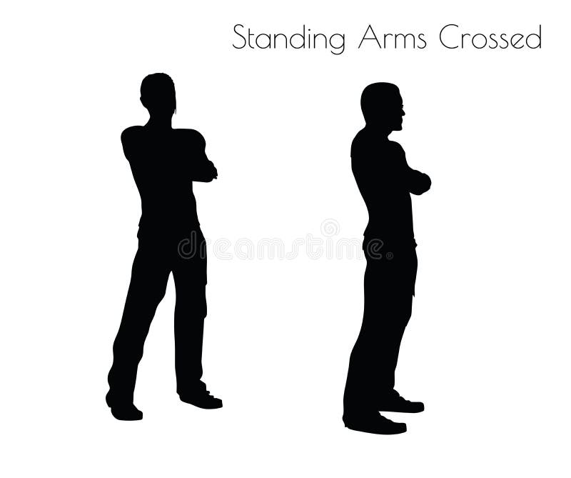 EPS 10 Vector Illustration of a Man in Standing Arms Crossed Pose on