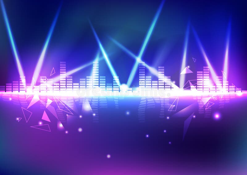 Equalizer, music volume with triangle neon light effect, digital stock illustration Equalizer, music volume with triangle neon light effect, digital stock illustration