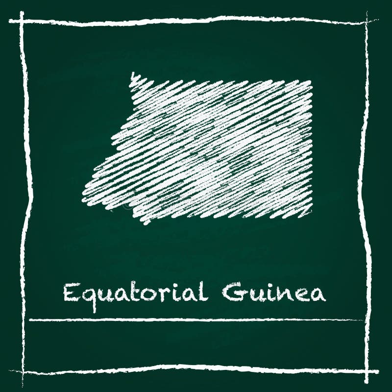 Equatorial Guinea Outline Vector Map Hand Drawn. Stock Vector