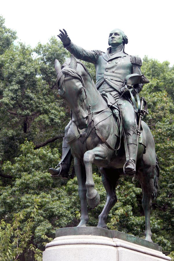 Equestrian statua generał George Washington w południe sid zdjęcie stock