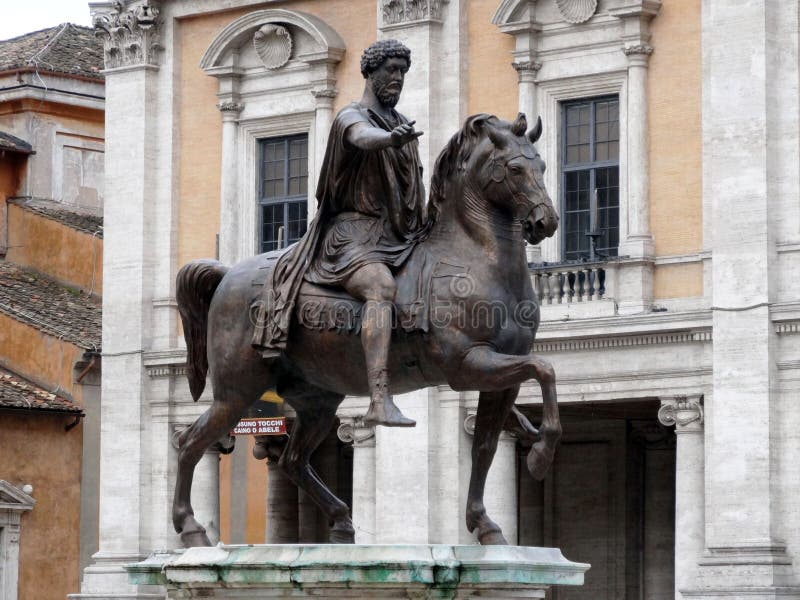Equestrian statua Marcus Aurelius, Rzym zdjęcia royalty free