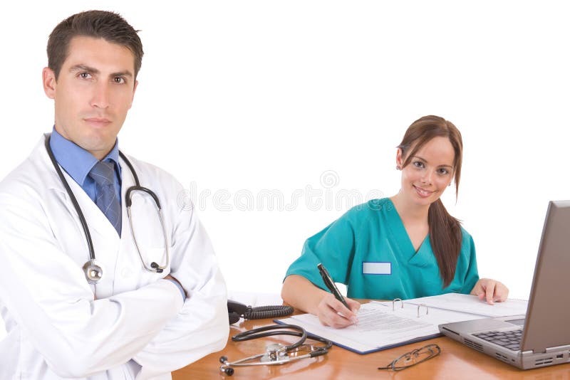 Equipa médica amigável - trabalhadores dos cuidados médicos foto de stock royalty free Equipa médica amigável - trabalhadores dos cuidados médicos foto de stock royalty free