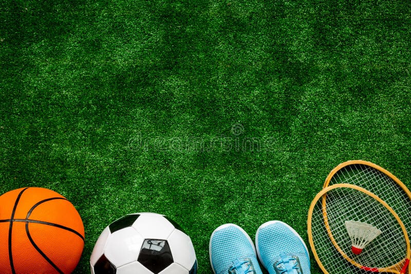 Fundo De Jogos De Esporte - Basquete, Bola De Futebol, Raquetes