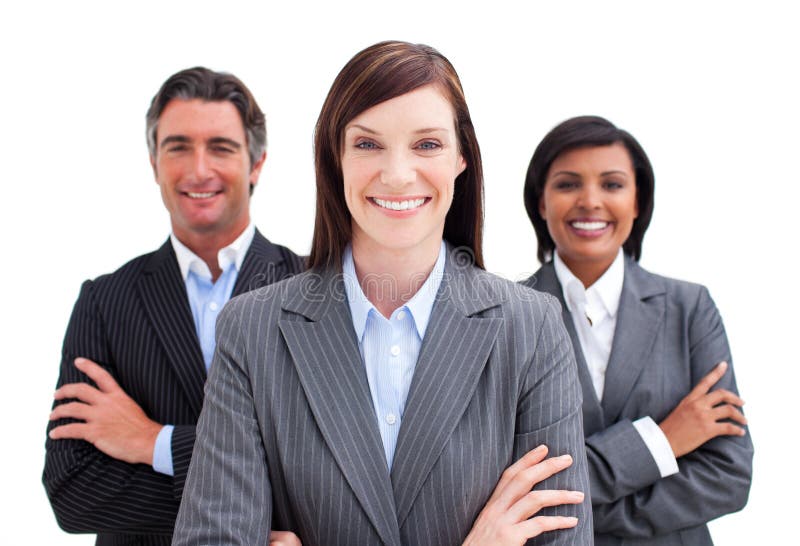 Equipe afortunada do negócio imagens de stock royalty free Equipe afortunada do negócio imagens de stock royalty free